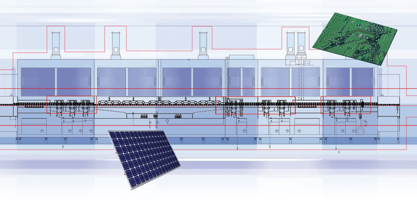Buses pour la production de panneaux photovoltaïques et la fabrication de circuits imprimés